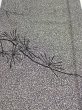 Photo1: 2N03z90  Japanese Kimono Silk  FABRIC Pine Black Off-white 64.2x14.8 (1)