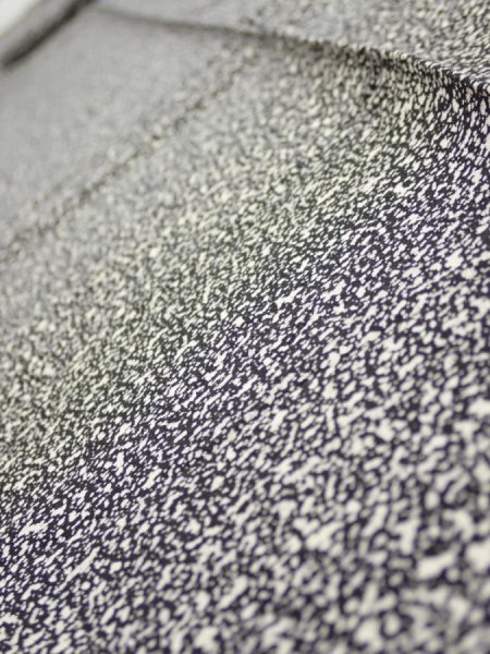 Photo3: 2N06z60  Japanese Kimono Silk  FABRIC  Black Off-white 83.5x7.1 (3)