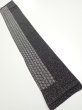 Photo2: 2N07z30  Japanese Kimono Silk  FABRIC  Black Off-white 38.6x7.3 (2)