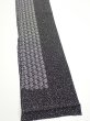 Photo3: 2N07z30  Japanese Kimono Silk  FABRIC  Black Off-white 38.6x7.3 (3)