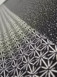 Photo4: 2N07z30  Japanese Kimono Silk  FABRIC  Black Off-white 38.6x7.3 (4)