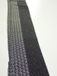 Photo5: 2N07z30  Japanese Kimono Silk  FABRIC  Black Off-white 38.6x7.3 (5)
