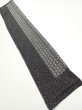 Photo2: 2N08z30  Japanese Kimono Silk  FABRIC  Black Off-white 39.0x7.3 (2)