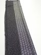 Photo4: 2N08z30  Japanese Kimono Silk  FABRIC  Black Off-white 39.0x7.3 (4)