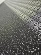 Photo5: 2N08z30  Japanese Kimono Silk  FABRIC  Black Off-white 39.0x7.3 (5)