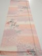 Photo5: 2N01z60  Japanese Kimono Silk  FABRIC Sensu Pink 40.2x14.4 (5)