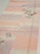 Photo3: 2N02z60  Japanese Kimono Silk  FABRIC Sensu Pink 40.2x14.4 (3)