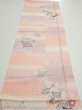 Photo5: 2N02z60  Japanese Kimono Silk  FABRIC Sensu Pink 40.2x14.4 (5)