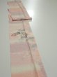 Photo3: 2N09z60  Japanese Kimono Silk  FABRIC Sensu Pink 83.1x6.7 (3)