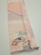 Photo3: 2N10z30  Japanese Kimono Silk  FABRIC Sensu Pink 38.2x6.7 (3)