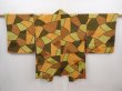 Photo1: 6210T01z540 Vintage Japanese Kimono Silk HAORI  Brown (1)