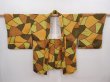 Photo5: 6210T01z540 Vintage Japanese Kimono Silk HAORI  Brown (5)