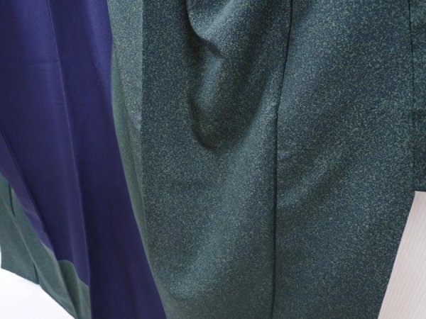 Photo4: 6210T03z1040 Vintage Japanese Kimono Silk TSUKESAGE  Navy (4)