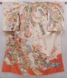 Photo1: 6210T06z800 Vintage Japanese Kimono Silk TSUKESAGE Tabane-noshi Off-white (1)