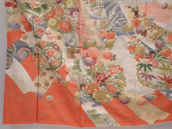 Photo6: 6210T06z800 Vintage Japanese Kimono Silk TSUKESAGE Tabane-noshi Off-white (6)