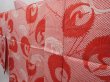 Photo2: 6210T08z540 Vintage Japanese Kimono Synthetic JUBAN Flying crane Dark red (2)