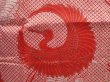 Photo4: 6210T08z540 Vintage Japanese Kimono Synthetic JUBAN Flying crane Dark red (4)