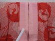 Photo6: 6210T08z540 Vintage Japanese Kimono Synthetic JUBAN Flying crane Dark red (6)