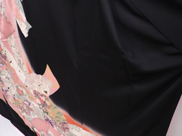 Photo4: 6210T11z1200  Japanese Kimono Silk FURISODE Tabane-noshi Pink (4)