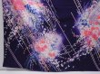 Photo6: 6210T12z1150  Japanese Kimono Silk FURISODE Flower Dark purple (6)