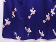 Photo4: 6210T13z870  Japanese Kimono Silk KOMON Flower Dark lavender blue (4)