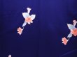 Photo5: 6210T13z870  Japanese Kimono Silk KOMON Flower Dark lavender blue (5)