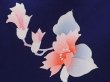 Photo6: 6210T13z870  Japanese Kimono Silk KOMON Flower Dark lavender blue (6)