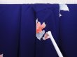 Photo8: 6210T13z870  Japanese Kimono Silk KOMON Flower Dark lavender blue (8)