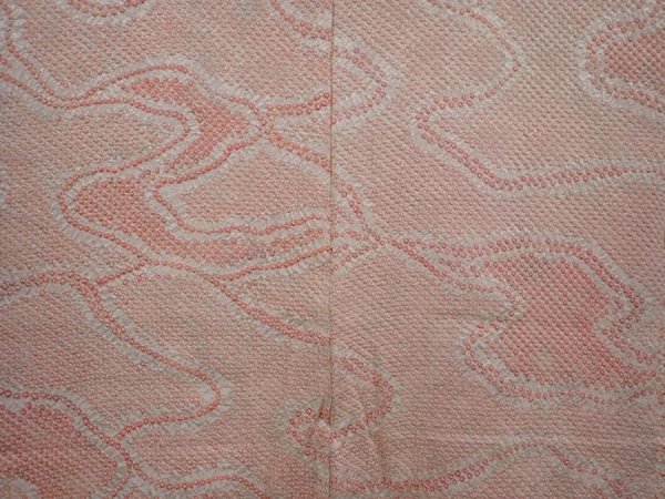 Photo4: 6216T01z460 Vintage Japanese Kimono Silk SHIBORI HAORI Stream Pink (4)