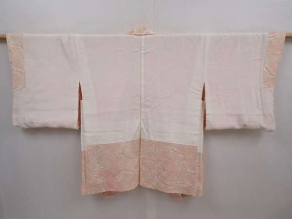 Photo6: 6216T01z460 Vintage Japanese Kimono Silk SHIBORI HAORI Stream Pink (6)