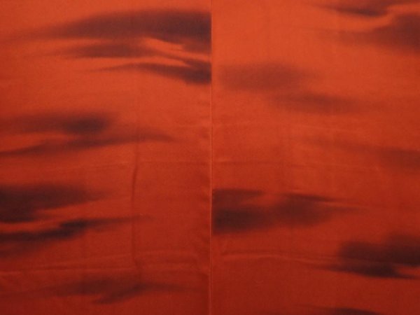 Photo3: 6216T02z500 Vintage Japanese Kimono Silk HAORI Cloud Orange-Red (3)