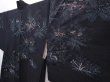 Photo2: 6216T03z620 Vintage Japanese Kimono Silk HAORI Flowers Black (2)