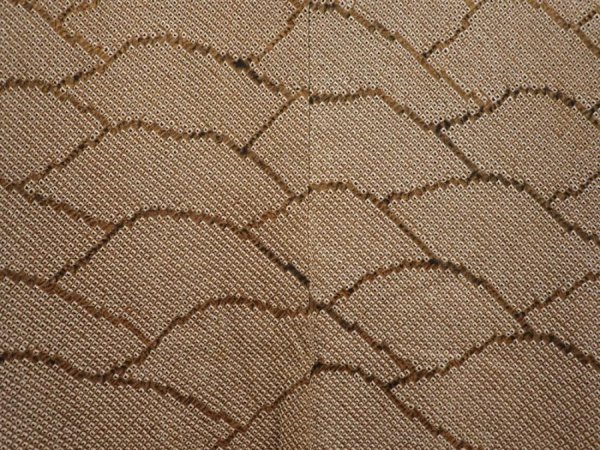 Photo3: 6216T04z430 Vintage Japanese Kimono Silk SHIBORI HAORI  Olive-Brown (3)