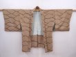 Photo6: 6216T04z430 Vintage Japanese Kimono Silk SHIBORI HAORI  Olive-Brown (6)