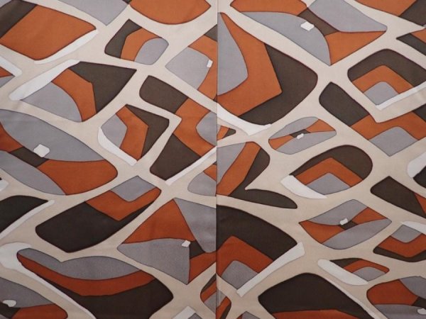 Photo3: 6216T05z530 Vintage Japanese Kimono Silk HAORI  Brown (3)