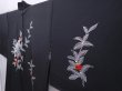 Photo2: 6216T06z600 Vintage Japanese Kimono Silk HAORI Bird Black (2)