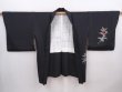Photo5: 6216T06z600 Vintage Japanese Kimono Silk HAORI Bird Black (5)