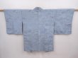 Photo1: 6216T08z590 Vintage Japanese Kimono Silk HAORI Flowers Steel blue (1)