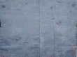 Photo3: 6216T08z590 Vintage Japanese Kimono Silk HAORI Flowers Steel blue (3)