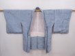 Photo5: 6216T08z590 Vintage Japanese Kimono Silk HAORI Flowers Steel blue (5)