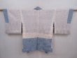 Photo6: 6216T08z590 Vintage Japanese Kimono Silk HAORI Flowers Steel blue (6)