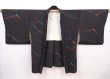 Photo5: 6216T09z620 Vintage Japanese Kimono Silk HAORI  Black (5)