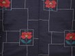 Photo5: 6216T11z820 Vintage Japanese Kimono Silk TSUMUGI Camellia Black (5)
