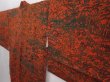 Photo2: 6216T12z640 Vintage Japanese Kimono Silk HAORI Flowers Orange-Red (2)