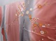 Photo2: 6216T13z1030  Japanese Kimono Silk TSUKESAGE Plum blossom Coral pink (2)