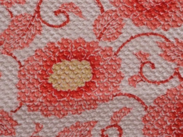 Photo4: 6218T02z610 Vintage Japanese Kimono Silk SHIBORI HAORI Flower Off-white (4)