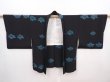 Photo6: 6218T06z560 Vintage Japanese Kimono Silk HAORI Flower Black (6)