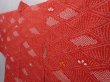Photo2: 6218T07z490 Vintage Japanese Kimono Silk SHIBORI HAORI  Red (2)