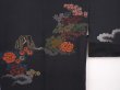 Photo3: 6218T08z380 Vintage Japanese Kimono Silk HAORI Peony Black (3)