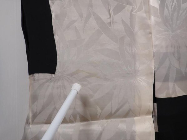 Photo8: 6218T08z380 Vintage Japanese Kimono Silk HAORI Peony Black (8)